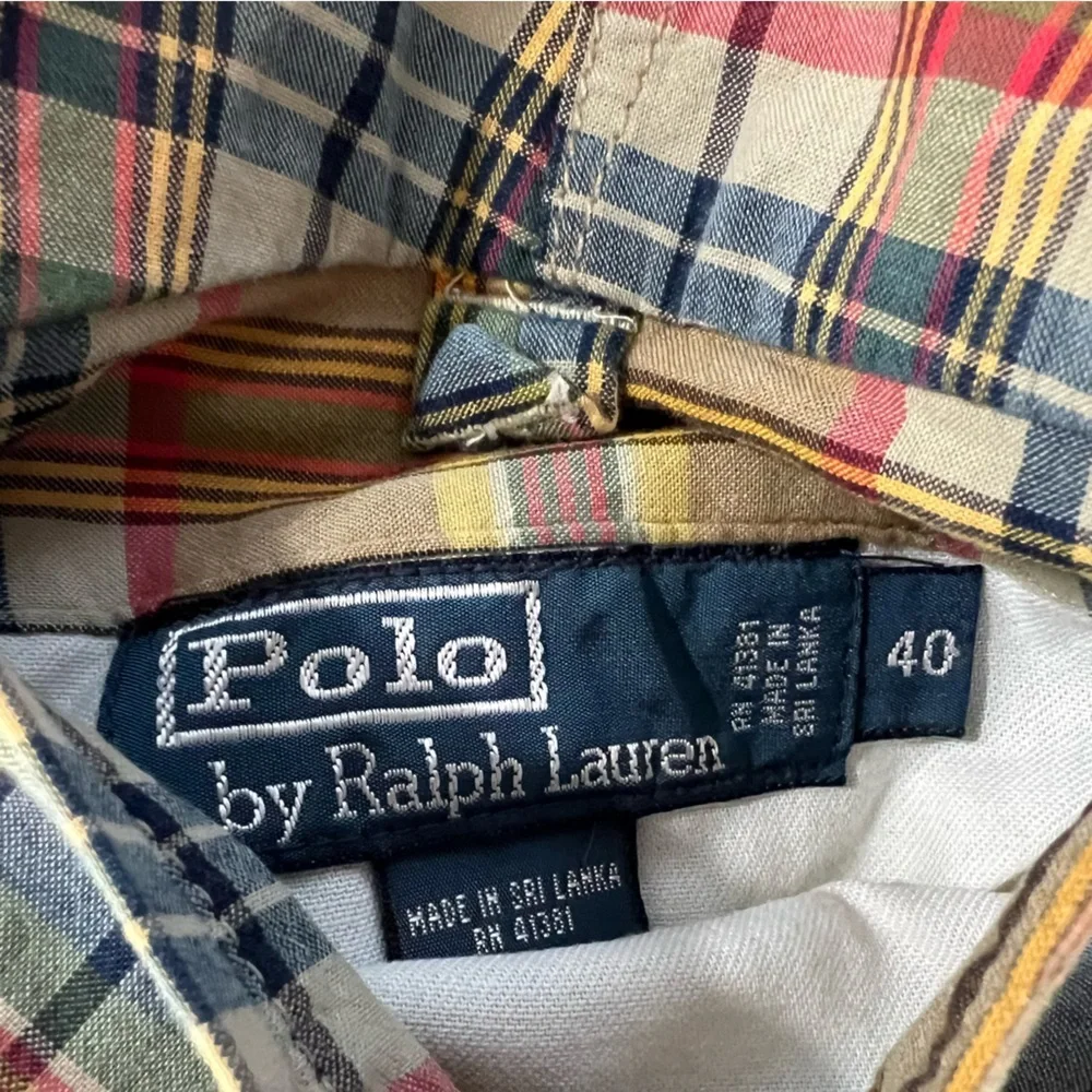 Polo by Ralph Lauren Rerversible Mens Shorts Khaki Tan Plaid Preppy 90s Sz 40